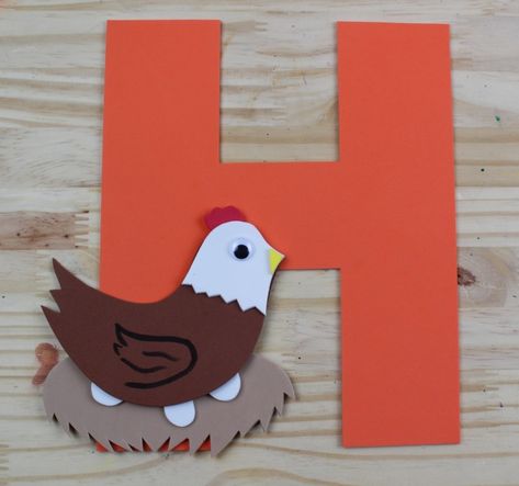 H Is For, Letter H Crafts For Preschoolers, H Activities, Aa Letter, H Craft, Hen Craft, Letter H Crafts, Letter H Activities, Preschool English