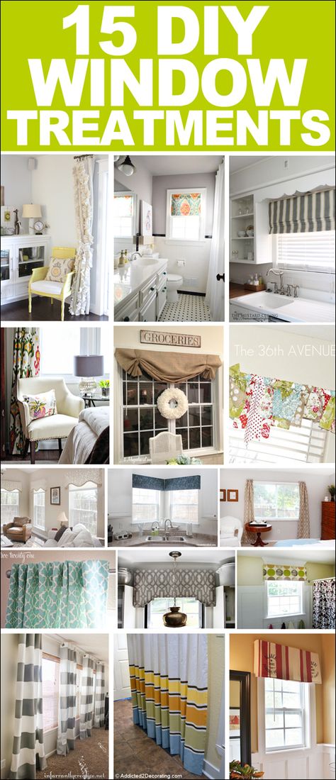 15 DIY window treatments Windows And Curtains, Diy Window Treatments, 15 Diy, Diy Window, Diy Curtains, Decoration Design, Window Coverings, Window Decor, Home Interior