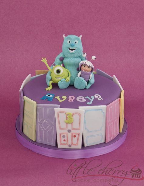 Monsters Inc Cake by littlecherry Monsters Inc Cake, Monster Inc Cakes, Monsters Inc Party, Monster Inc Birthday, Monster Cake, Monster Birthday Parties, Monster Inc, Cherry Cake, Character Cakes