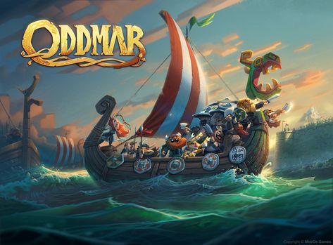 ArtStation - Oddmar Game illustration, Volkan Yenen Pirates Illustration, Game Art Environment, Game Background Art, Vikings Game, Pirate Games, American Cartoons, Casual Art, 2d Game Art, Game Illustration