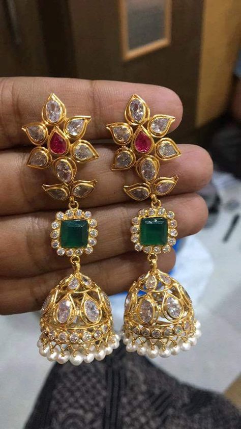 Saved by radha reddy garisa Heavy Gold Earrings Indian, Light Weight Gold Buttalu, Gold Heavy Earrings, Heavy Gold Earrings, Gold Buttalu, Gold Earrings Indian, Antique Gold Earrings, Gold Jhumka Earrings, Gold Jewels Design