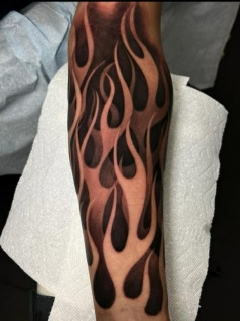 Flame Tattoo Sleeve Filler, Fire Shading Tattoo, Flame Tattoo On Hand, Arm Flame Tattoo, Flames Sleeve Tattoo, Black And Grey Flames Tattoo, Flame Leg Tattoo, Tattoo Cracks, Fire Leg Tattoo