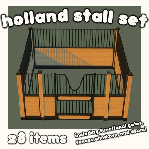 The Holland Stall Set! | Patreon Sims 4 Animal Shed Cc, Sims 4 Horses Mod, The Sims 4 Cc Horses, Sims 4 Vet Cc, Sims 4 Horse Stable, Sims 4 Equestrian, Sims 4 Animal Cc, Sims 3 Horse Cc, Sims 4 Ranch Cc