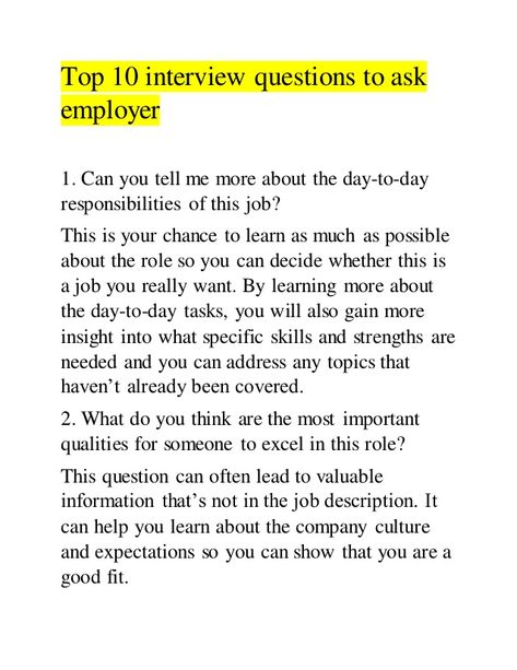 Top 10 interview questions to ask employer Question To Ask In An Interview, What Questions To Ask In An Interview, Questions To Ask Employer At Interview, Interview Questions To Ask Employer, Questions To Ask Employer, Interview Nerves, Job Hacks, Application Questions, Job Interview Prep