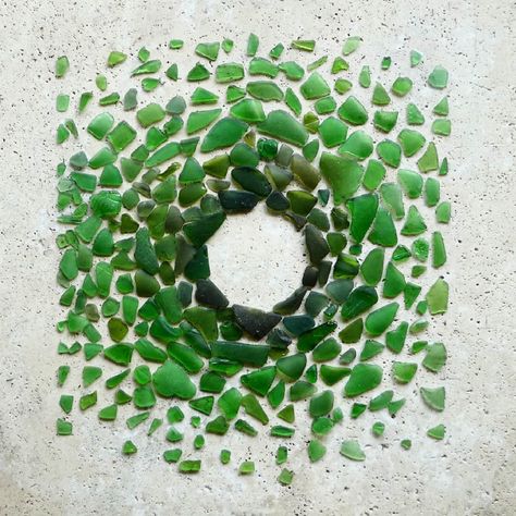 10 Inspirational Sea Glass Collage Examples - In The Playroom How To Display Sea Glass Collection, Large Sea Glass Art, Sea Glass Mosaic Ideas, Sea Glass Succulent, Seaglass Mosaics, Sea Glass Crafts Ideas, Collage Examples, Seaglass Ideas, Sea Inspired Art