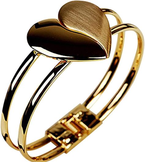 Bangle Bracelet Bracelet Heart-Shaped Ladies Popular Simple Jewelry Accessories Gift Golden Gold Arm Cuff, Classy Minimalist, Arm Bracelet, Womens Bangles, Everyday Bracelet, Wrist Jewelry, Versace Jewelry, Bracelet Simple, Cuff Bangle Bracelet