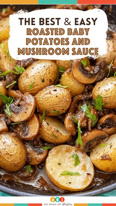 Bobby Flay Potatoes, Sides For Pork Steaks, Potatoes And Mushrooms Recipes, Mushroom And Potato Recipes, Mushroom And Potatoes, Sauce For Potatoes, Mushroom Side Dish Recipes, Potato Mushroom Recipe, Potatoes With Mushrooms