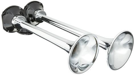 Kleinn Air Horns 401 Dual Roof Mounted Truck Horn - Chrome >>> Learn more by visiting the image link. (This is an affiliate link) Truck Horn, Truck Roof Rack, Air Horn, Trumpets, Chrome Colour, Automotive Accessories, Color Chrome, Chrome Plating, Horn