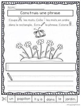 French Worksheets Printables, French Worksheets For Beginners Free, French Grade 1 Worksheets, French Sight Words, French Kindergarten, Sentence Structure In French, French Language Learning Kids, French Immersion Grade 1, French Immersion Kindergarten