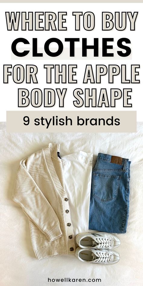 Apple Body Fashion, Apple Shape Outfits Plus Size, Plus Size Outfits For Summer, Apple Body Shape Clothes, Apple Body Shape Fashion, Apple Body Shape Outfits, Plus Size Capsule Wardrobe, Dress For Body Shape, Apple Shape Fashion