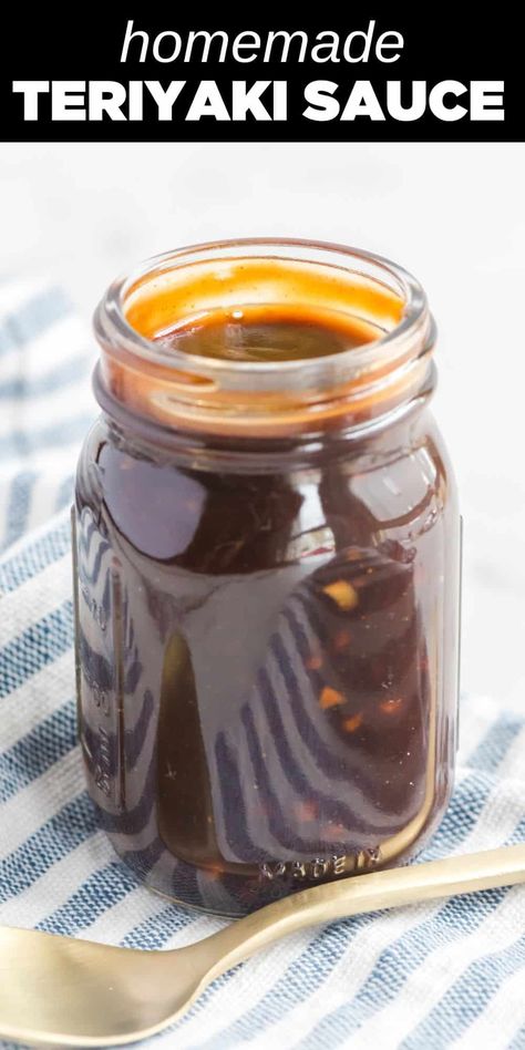 homemade teriyaki sauce in mason jar Homemade Teriyaki Sauce Easy, Terriaki Sauce, Thick Teriyaki Sauce, Simple Teriyaki Sauce, Amazing Easy Recipes, Teriyaki Sauce Recipe, Pineapple Sauce, Teriyaki Recipe, Ground Beef Pasta