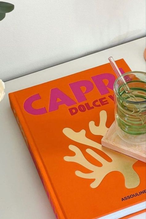 Capri Book Decor, Assouline Aesthetic, Lounge Styling, Coffee Table Style, Colorful Coffee Table, Assouline Books, Elegant Living Room Decor, Book Cake, Colorful Home Decor