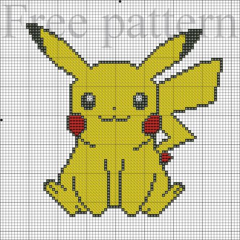 Pokemon free cross stitch – JPCrochet Pikachu Cross Stitch Pattern, Pikachu Cross Stitch, Pokemon Cross Stitch Patterns, Free Cross Stitch Pattern, Pokemon Cross Stitch, Pokemon Pattern, Easy Cross, Cross Stitch Patterns Free, Free Cross Stitch