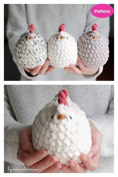 8 Chubby Chicken Amigurumi Crochet Patterns - Page 2 of 2 Knitted Chicken, Mabel Chicken, Chicken Plush, Chicken Crochet, Chicken Pattern, Crochet Chicken, Chicken Gifts, Baby Chickens, Chicken Lovers