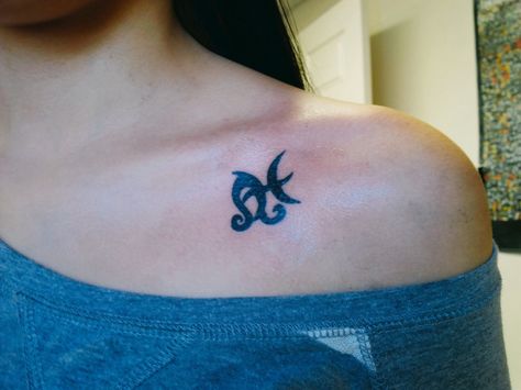 first tattoo :) #leo #pisces #tattoo Leo Pisces Tattoo, Leo And Pisces Tattoo, Pisces Zodiac Tattoos, Leo And Pisces, Tattoo Pisces, Tattoo Leo, Pisces Symbol, Pisces Tattoo, Pisces Tattoos