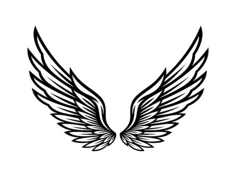 Wings icon vector illustration wings des... | Premium Vector #Freepik #vector #eagle-wings #wings-logo #wings #bird-wings Angel Wings Cartoon, Wings Black And White, Koi Fish Drawing Tattoo, Eagle Wing Tattoos, Alas Tattoo, Memorial Tattoo Designs, Wings Icon, Wings Png, Family Tattoo Designs