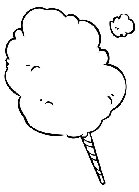 How To Draw Cotton Candy, Cotton Candy Coloring Page, Cotton Candy Printable, Candy Land Coloring Pages, Icecream Coloring Page, Cotton Candy Illustration Drawings, Snoopy Coloring Pages, Candy Coloring Pages, Cotton Candy Colors