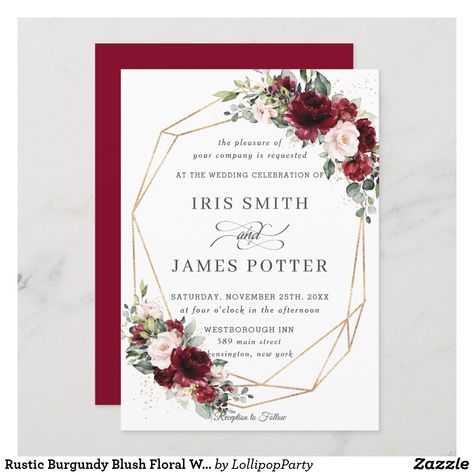 Geometric Invitation, Spanish Wedding Invitations, Geometric Invitations, Blush Floral Wedding, Chic Wedding Invitations, Classic Invitation, Burgundy Wedding Invitations, Spanish Wedding, Floral Greenery