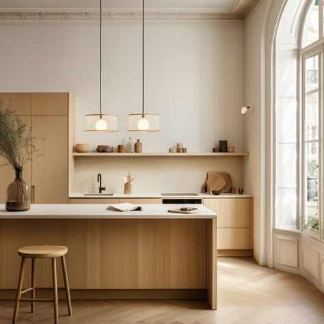 Build By Fleisch Paris - Scandinave - Cuisine - par Build by Fleisch Paris | Houzz Townhome Renovation, Organic Modern Kitchen, Scandinavian Bathroom, Minimalist Kitchen Design, Japandi Interior, Living Room Scandinavian, Scandinavian Kitchen, Kitchen Room Design, Kitchen Wallpaper