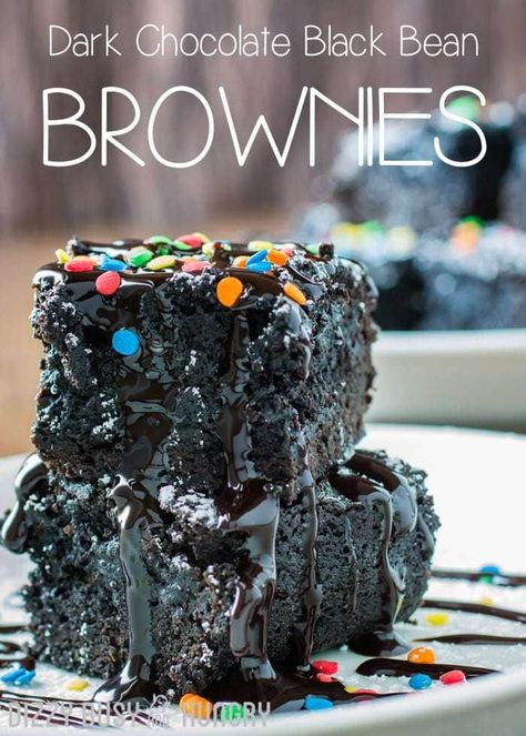 Dark Chocolate Black Bean Brownies #dizzybusyandhungry #brownies #chocolate #darkchocolate Dark Chocolate Brownies Recipe, Crockpot Chocolate, Fudge Homemade, Brownie Fudge, Black Bean Brownies, Bean Brownies, Dark Chocolate Brownies, Healthy Brownies, Brownies Recipe Easy