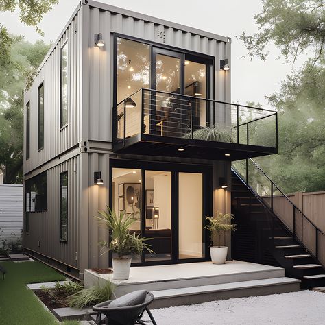 Design Case Mici, Small Apartment Building, Shipping Container Home Designs, Shipping Container House Plans, Container Buildings, Building A Container Home, Container Architecture, Container House Plans, Casa Container