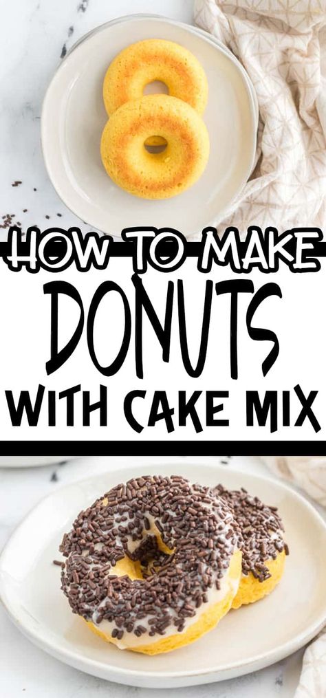 Cake Mix Doughnuts, Mini Donut Maker Recipes, Cake Mix Donuts Recipe, Babycakes Recipes, Cake Donuts Baked, Easy Donut Recipe Baked, Donut Maker Recipes, Cake Doughnuts Recipe, Mini Donut Recipes