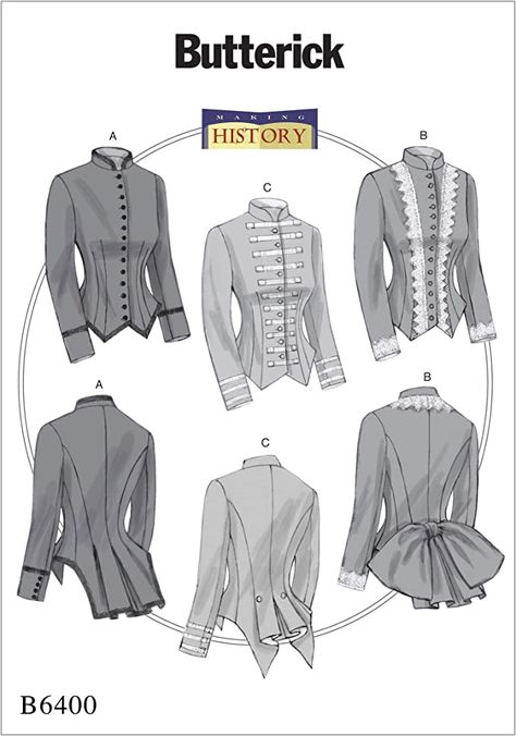 Historical Clothing Patterns, Victorian Jacket, Victorian Coat, Jacket Sewing, Victorian Pattern, Coat Pattern Sewing, Shrug Pattern, Costume Sewing Patterns, Historical Women