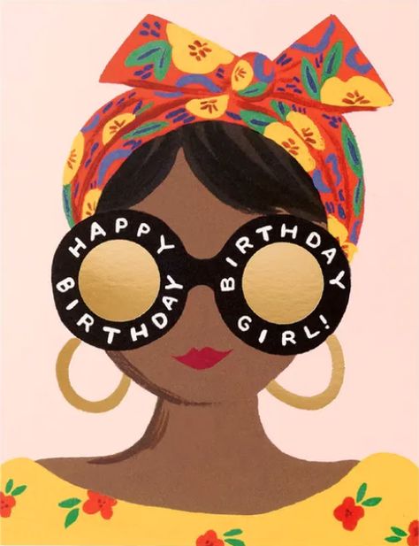 Cute Birthday Illustration Art, Happy Birthday Illustration Art, Happy Birthday Mujer, Happy Birthday Black Woman, Black Art Happy Birthday, Happy Birthday Illustration Woman, Happy Birthday Retro Woman, Happy Birthday Black, Happy Birthday Art