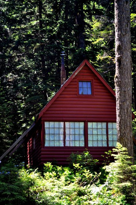 cabin. | Mt. Baker - Snoqualmie National Forest. July 2011. | sir steven paul shappell photography . | Flickr Log Cabin Exterior, Red Cabin, Little Cabin In The Woods, Dream Cabin, Mt Baker, Forest Cabin, Cabin Exterior, Cottage Cabin, Log Cabin Homes