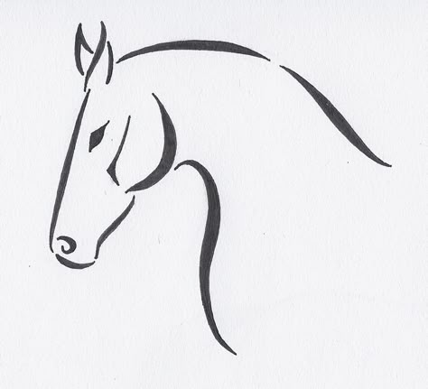 Easy Horse Drawing, Horse Outline, Horse Stencil, Horse Tattoo Design, Horse Sketch, Henna Tattoo Designs Simple, Tattoos Skull, Simple Line Drawings, Horse Tattoo