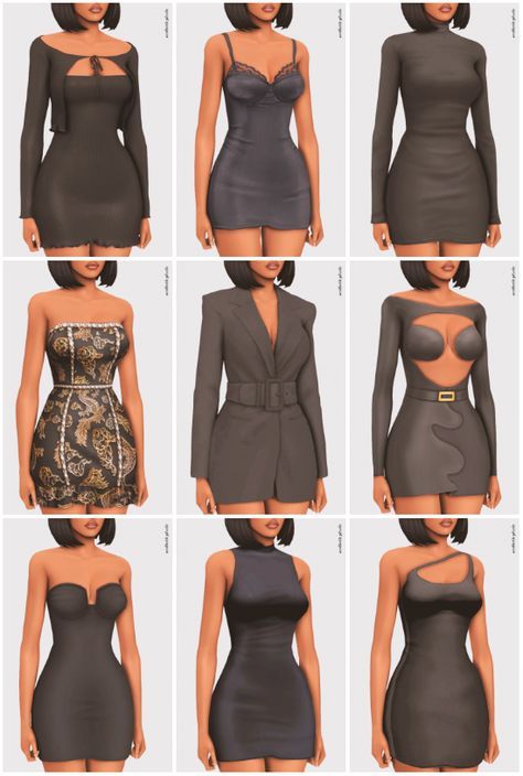 Sims 4 Club Dress, Sims 4 Cc Dresses Formal Short, Cc For Sims 4 Clothes, Sims Cc Formal, Rich Cc Sims 4, Classy Sims 4 Cc, Sims 4 Cc Female Dress, Ts4 Female Clothes, Sims 4 Cocktail Dress