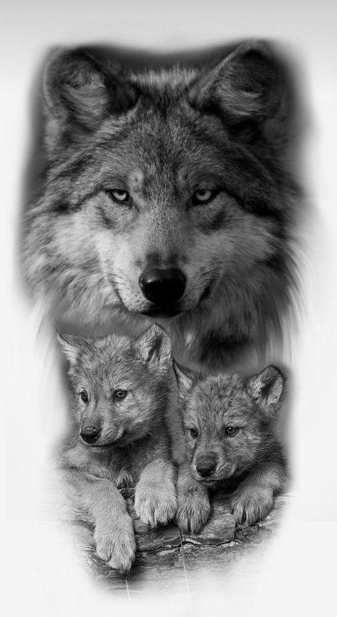 Wolf Cub Tattoo Design, Wolf And Cub Tattoo Design, Realistic Bird Tattoo, Wolf Paw Tattoos, Cool Animal Tattoos, Wolf Pack Tattoo, Wolf Tattoo Forearm, Wolf Tattoos For Women, Puppy Tattoo