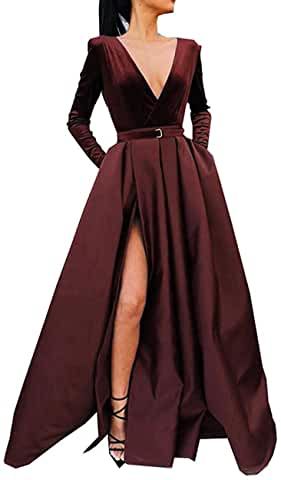 Celebrity Wedding Gowns, Burgundy Velvet Dress, Velvet Prom Dress, V Neck Prom Dresses, Long Sleeve Prom, Evening Party Gowns, Prom Dresses Long With Sleeves, Pageant Dresses, Dresses For Teens