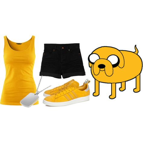 "Jake (Adventure Time)" by geekstylist on Polyvore Adventure Time Halloween, Jake Outfit, Adventure Time Clothes, Adventure Time Cosplay, Jake Adventure Time, My Icon, Movie Inspired Outfits, Geek Clothes, Time Clothes