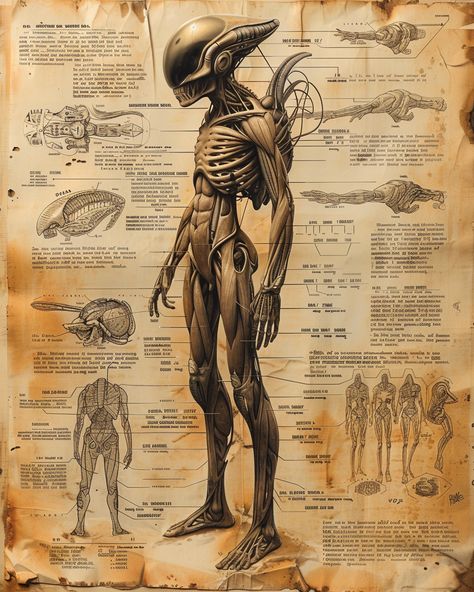 #AnatomyDrawing #DemonicAlienChild #Detailed #DaVinciNotebook #Sepia #Vintage #Scientific #TheCandie Scientific Aesthetic, Alien Anatomy, Detailed Anatomy, Scientific Drawing, Inspirational Digital Art, Photography Movies, Scientific Illustration, Anatomy Drawing, Escape Game