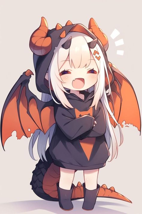 Cute Ocs, Dragon Human, Half Dragon, Bright Personality, Chibi Dragon, Dragon Anime, Kawaii Characters, Chibi Art, Dragon Girl