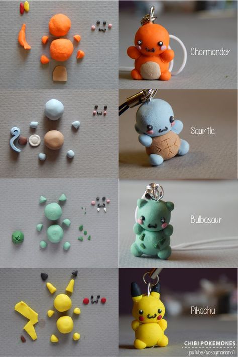 Air Dry Clay Date Ideas, Clay Pokemon Easy, Easy Clay Creations, Mini Clay Ideas Easy, Clay Date Ideas Easy, Clay Date Ideas, Clay Diy Easy, Mini Clay Art Easy, Polymer Clay Charms Diy