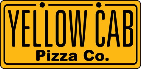 Yellow Cab Pizza, Pizza Branding, Pizza Logo, Co Logo, Yellow Cabs, Brand Names And Logos, Yellow Taxi, Drinks Logo, Yellow Car