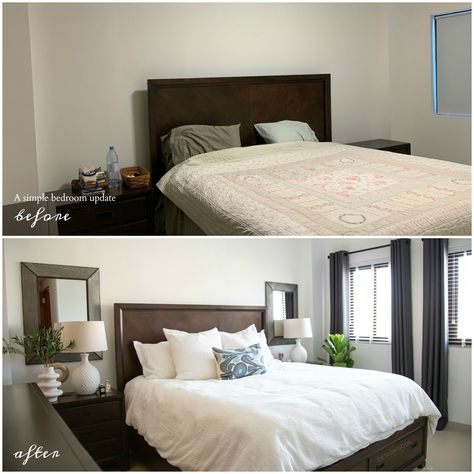 Bedroom Decor Before And After, Small Bedroom Staging, Small Bedroom Staging Ideas, Master Bedrooms Before And After, Bedroom Layouts For Small Rooms Master, Small Bedroom Before And After, Quick Bedroom Makeover, Bedroom Before And After, Simple Master Room Design