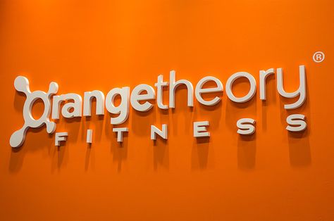 Store Front Sign, Hiit Class, Orange Theory, Orange Theory Workout, Group Fitness Classes, Office Reception, Better Version, Group Fitness, Logo Sign