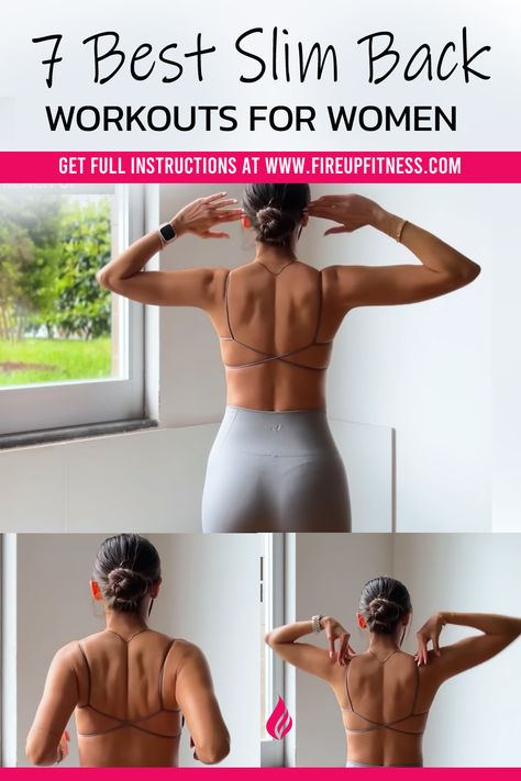 7 Best Slim Back Workouts for Women Waist And Back Workout, Workouts For Back Fat For Women, Back Excersise For Women, Back Fat Challenge, How To Get Rid Of Back Fat Fast, Lose Back Fat Fast, Lose Back Fat Workout, Back Workout Women At Home, Slim Back Workout