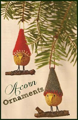 Acorn Christmas Ornaments, Free Sewing Tutorials, Snow Globe Crafts, Globe Crafts, Acorn Ornaments, Christmas Staircase, Acorn Crafts, Diy Christmas Garland, Winter Decorations Diy