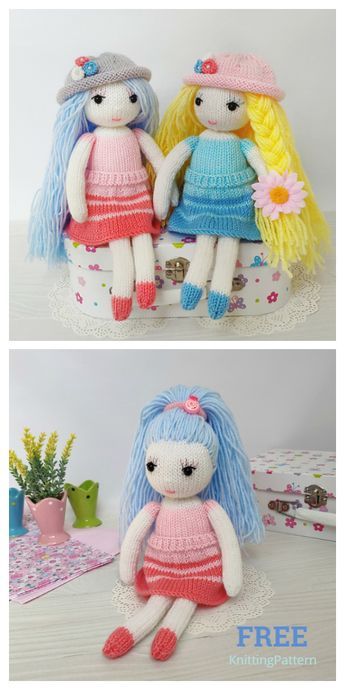 Projek Mengait, Knitting Dolls Free Patterns, Baby Jumpers, Knitted Dolls Free, Teddy Bear Knitting Pattern, Kids Knitting, Knitted Doll Patterns, Hand Knit Doll, Knitted Toys Free Patterns