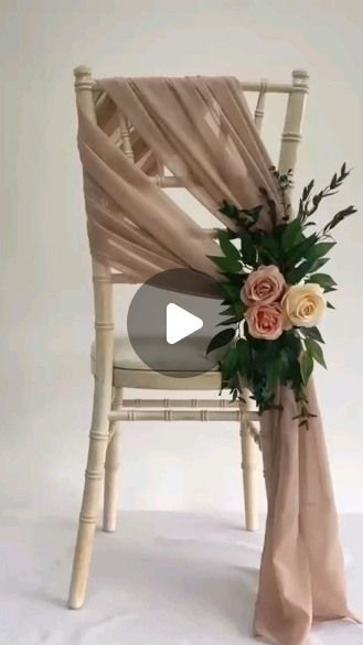 Brenda & Jesse on Instagram: "Beautiful DIY for chairs! 
#wedding #weddingtips #weddingideas #weddingdiy #weddinginspiration" Wedding Chair Decorations Diy, Diy Chair Sashes, Tiktok Decor, Wedding Chairs Diy, Chairs Wedding, Wedding Reception Seating, Wedding Chair Decorations, Chair Covers Wedding, Reception Seating