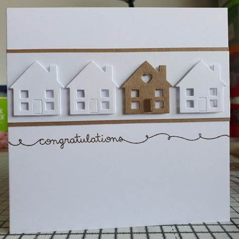 Cards For New Home, Cards New Home, New Home Cards To Make, Welcome To New Home Cards, Diy House Warming Card, Handmade New Home Cards, House Warming Cards Handmade, Housewarming Card Ideas, New Home Cards Ideas