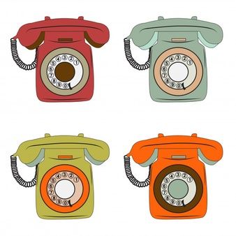 Retro Phone Icon, Phone Illustration, Vintage Design Style, Phone Logo, Phone Items, Retro Phone, Old Phone, Vector Free Download, Retro Font