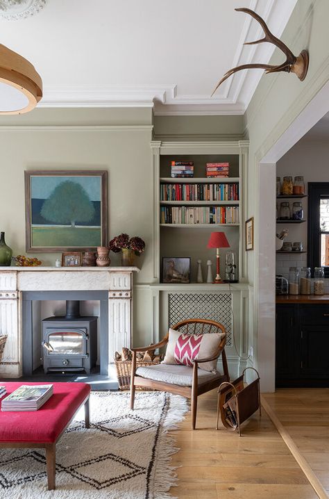 Early Edwardian London House - Decoholic Anna Haines, Edwardian Living Room, Design Hall, Victorian Living Room, London Interior Design, London Living, London Interior, Edwardian House, Open Plan Living Room