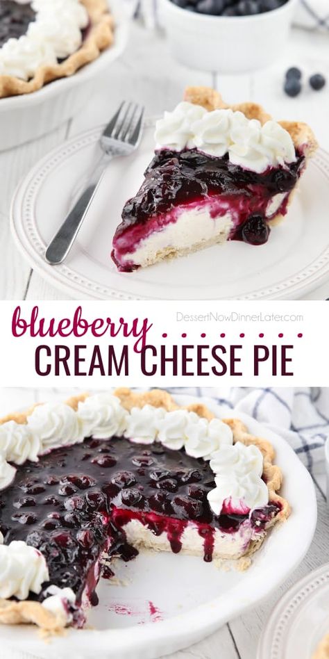 Cream Cheese Fruit Pie Recipes, Blueberry Cream Cheese Pie Recipe, Fruit Cream Cheese Dessert, Blueberry Cream Cheese Pie No Bake, Cream Cheese Fruit Pie, Cream Cheese Blueberry Pie, Blueberry And Cream Cheese Recipes, Blueberry Cream Pie Recipe, Cream Cheese No Bake Dessert