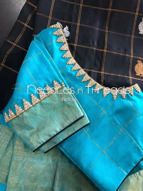 250+ Latest Maggam Work Designs (2021) New Designer Blouses Catalogue Temple Design Aari Work Blouse, Temple Saree Blouse Design, Temple Design Maggam Work Blouse, Temple Embroidery Design, Temple Blouse Designs, Temple Design Blouse Work, Simple Maggam Work Designs For Blouses, Dress Design Indian, Blouse Designs Indian Bridal