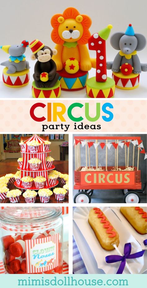 Circus Party: Let’s Clown Around with some Circus Party Ideas.   Looking to throw a Circus Party?  Be sure to check out our other Circus Party Ideas and Parties… via @mimisdollhouse Circus Food Ideas, Circus Party Food, Birthday Party Food For Kids, Circus Party Foods, Feedback Instagram, Circus First Birthday, Party Food For Kids, Circus Food, Circus 1st Birthdays